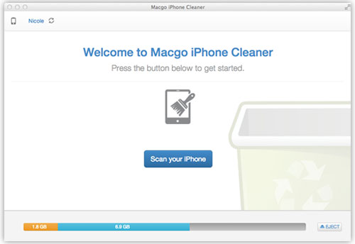 Scan iPhone with Macgo iPhone Cleaner